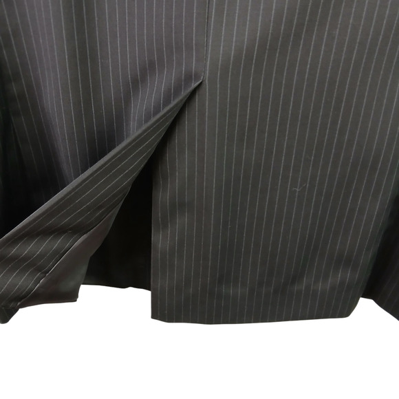 Lauren Ralph Lauren Mens SZ 40L 100% Wool Black Pinstriped 2 Button Blazer - Picture 6 of 8